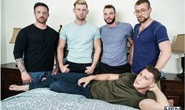 Cliff Jensen, Jordan Levine, Paul Canon, Jay Austin and Jacob Peterson’s hot orgy in Gaymates - Part 3