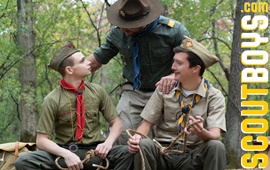 SCOUTS JACK, AUSTIN & SCOUTMASTER KNOX – BOYS AT CAMP