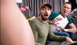 Pierce Paris, Johnny B and Nate Grimes’ hot bareback threeway fuck in Double Facial by Surprise