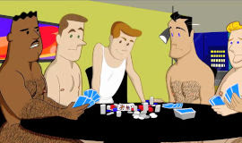 Animação Cartoon Gay Suruba no Strip Poker