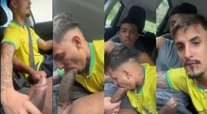André Pijote recebendo um boquete dentro do carro