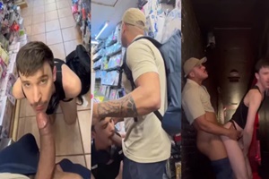 Diego Barros transando com uma fã na loja
