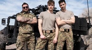 Kane Fox tops Hazel Hoffman in Bareback Barracks, Part 2