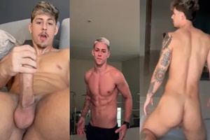 Tiktoker e ator porno brasileiro batendo e gozando