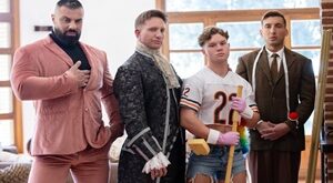 Muscle bear Alex Marte barebacks Dean Young in Cinderello, Part 1