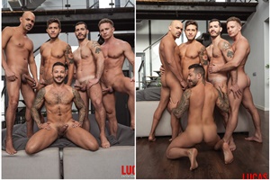 Alexandro Cabrera, Magnus Loki, Ricky Hard and Tiago Santana are Banging Out John Brachalli (Part 1)