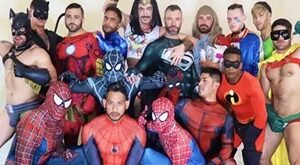 20 Men SuperHero Fuck Fest