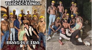 Casal Luar fazendo suruba com os peões da obra