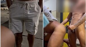 Gostoso estava mijando na rua, então levei ele pra minha casa