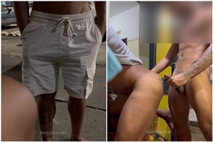 Gostoso estava mijando na rua, então levei ele pra minha casa
