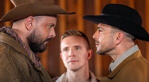 Paddy O’Brian and Sir Peter double fuck Serg Shepard in “Ashes Before Dawn, Episode 5”