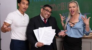 Draven Navarro, Ken Ott and Cherry Kiss in “Teacher Gives off Bi Vibes”