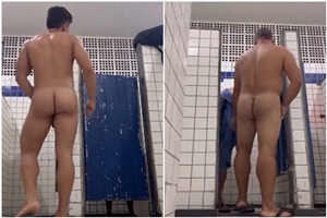 Ator porno nordestino fazendo sexo no banheiro da academia