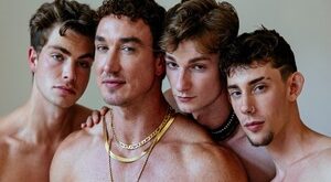 Cade Maddox fucks Oliver Carter, Zane Kazan and Gage Palmer in “Gods & Heroes, Episode 1”