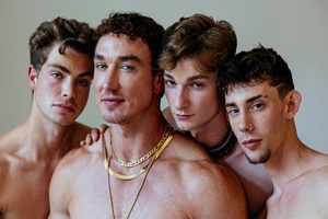 Cade Maddox fucks Oliver Carter, Zane Kazan and Gage Palmer in “Gods & Heroes, Episode 1”